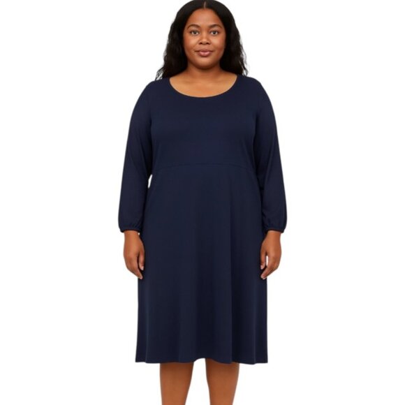Boden Dresses & Skirts - Boden Size 18 Long Navy Long Sleeve Scoop Neck Midi Dress